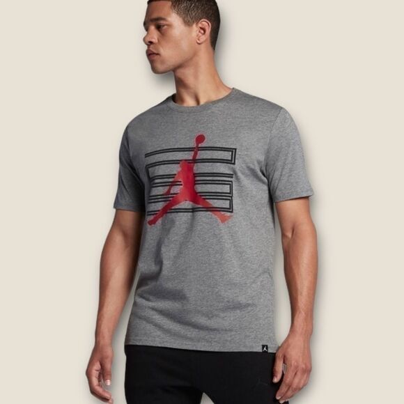 Air Jordan Jumpman Short Sleeve Graphic T-Shirt Gray L - Picture 1 of 5